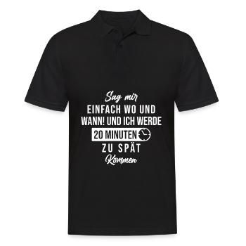 untimely too late funny saying delay - Men's Polo Shirt - black - Front - Kai (181cm)