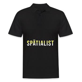 Spätialist untimely too late funny saying - Men's Polo Shirt - black - Front - Kai (181cm)