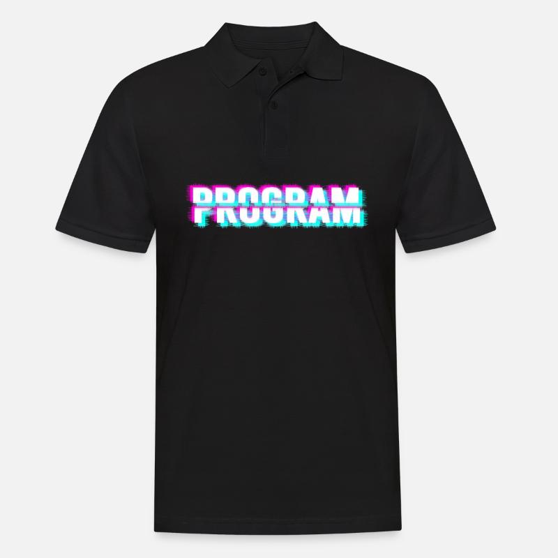 Computer program (white) - Men's Polo Shirt - black