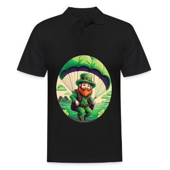 St. Patrick's Day Kleeblatt Gleitschirmfliegen - Männer Poloshirt - Schwarz - Vorne - Kai (181cm)