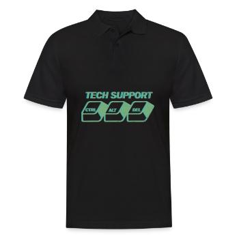 Call Center Customer Service Helpdesk - Men's Polo Shirt - black - Front - Kai (181cm)