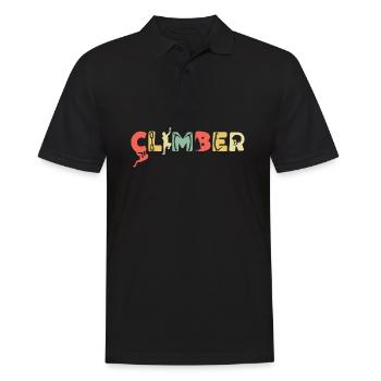 Retro Klettern Bergsport Vintage Kletterer - Männer Poloshirt - Schwarz - Vorne - Kai (181cm)
