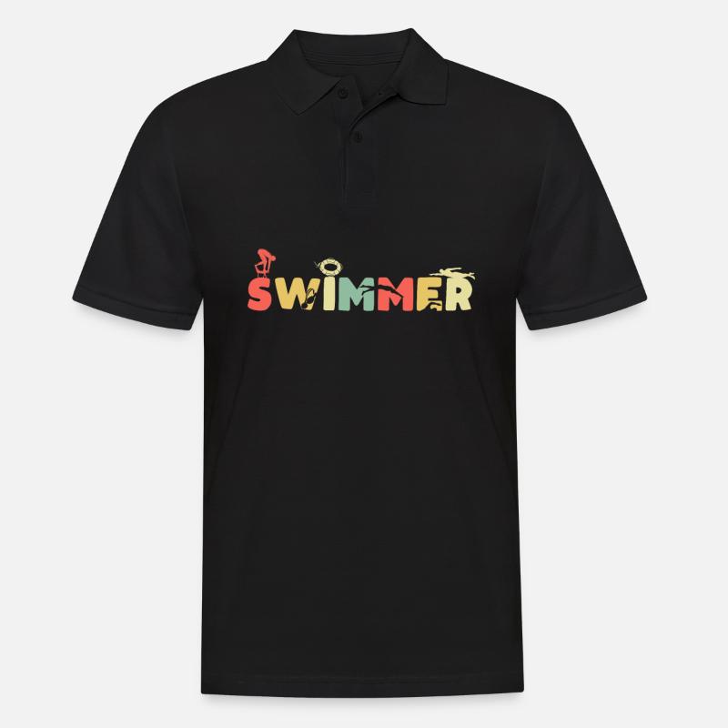 Schwimmen Schwimmer - Männer Poloshirt - Schwarz
