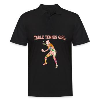 Table Tennis Ping Pong - Men's Polo Shirt - black - Front - Kai (181cm)