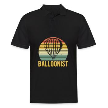 Retro Balloonist Balloon Vintage Hot Air Balloon - Men's Polo Shirt - black - Front - Kai (181cm)