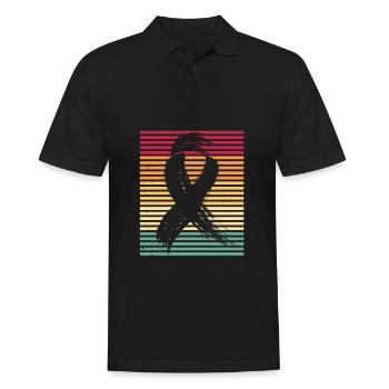 Retro Brustkrebs Vintage Krebs - Männer Poloshirt - Schwarz - Vorne - Kai (181cm)