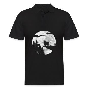 Papillon Hund - Männer Poloshirt - Schwarz - Vorne - Kai (181cm)