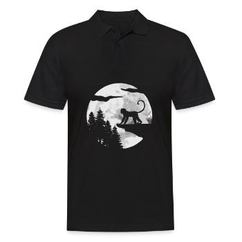 Affe - Männer Poloshirt - Schwarz - Vorne - Kai (181cm)