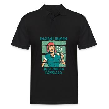 Espresso Coffee - Men's Polo Shirt - black - Front - Kai (181cm)
