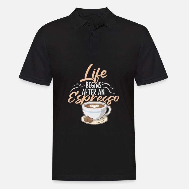 Espresso Kaffee - Männer Poloshirt - Schwarz