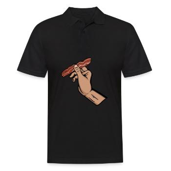 Bacon Speck Frühstück - Männer Poloshirt - Schwarz - Vorne - Kai (181cm)