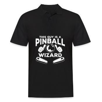 Retro Pinball Flipper Vintage Arcade Gaming - Men's Polo Shirt - black - Front - Kai (181cm)