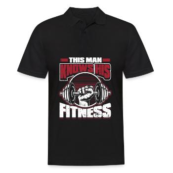 Fitness Training Gym Workout Weights - Men's Polo Shirt - black - Front - Kai (181cm)