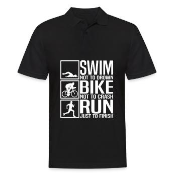 Triathlon - Männer Poloshirt - Schwarz - Vorne - Kai (181cm)