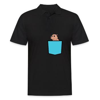 Capybara Wasserschwein Nagetier - Männer Poloshirt - Schwarz - Vorne - Kai (181cm)