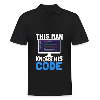 Programmeur Coder Développeur de logiciels - Polo Homme - noir - Devant - Kai (181cm)