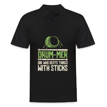 Spielmannszug Fanfarenzug Trommeln Trommler - Männer Poloshirt - Schwarz - Vorne - Kai (181cm)