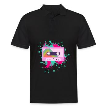 Retro Cassette Tape Vintage Music Cassette - Men's Polo Shirt - black - Front - Kai (181cm)