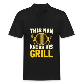 Grill grill master BBQ - Men's Polo Shirt - black - Front - Kai (181cm)