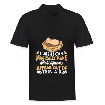 Stachelschwein - Männer Poloshirt - Schwarz - Vorne - Kai (181cm)
