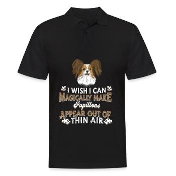 Papillon Hund - Männer Poloshirt - Schwarz - Vorne - Kai (181cm)