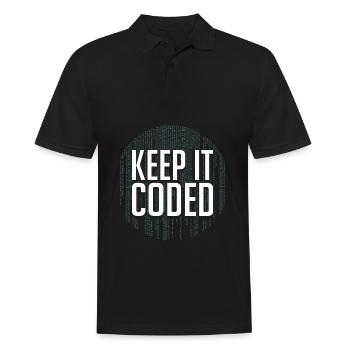 Programmeur Coder Développeur de logiciels - Polo Homme - noir - Devant - Kai (181cm)
