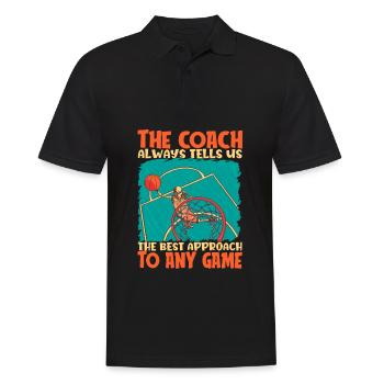Basketballtrainer Basketball Trainer Coach - Männer Poloshirt - Schwarz - Vorne - Kai (181cm)
