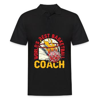 Basketballtrainer Basketball Trainer Coach - Männer Poloshirt - Schwarz - Vorne - Kai (181cm)