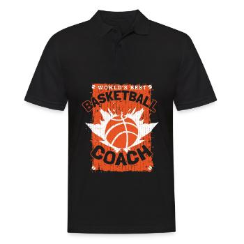 Basketballtrainer Basketball Trainer Coach - Männer Poloshirt - Schwarz - Vorne - Kai (181cm)