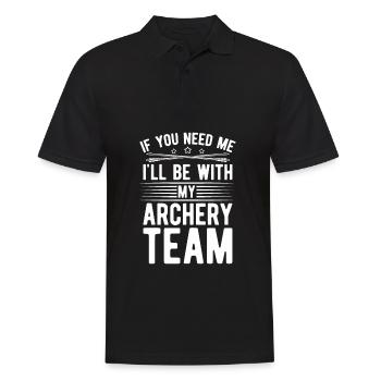 Bogenschütze Bogensport Pfeil Bogen Bogenschießen - Männer Poloshirt - Schwarz - Vorne - Kai (181cm)