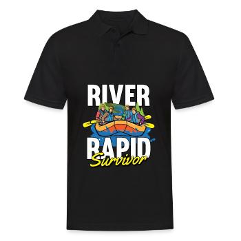 Rafting Wildwasser Kanu Kajak - Männer Poloshirt - Schwarz - Vorne - Kai (181cm)