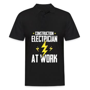 Électricien Ingénieur électricien Technicien en électronique - Polo Homme - noir - Devant - Kai (181cm)