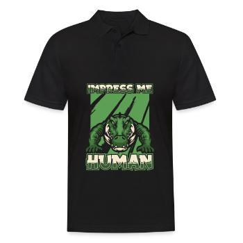 Krokodil Alligator - Männer Poloshirt - Schwarz - Vorne - Kai (181cm)