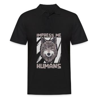 Wolf - Männer Poloshirt - Schwarz - Vorne - Kai (181cm)