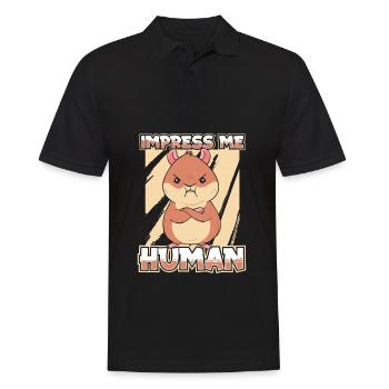 Hamster - Männer Poloshirt - Schwarz - Vorne - Kai (181cm)