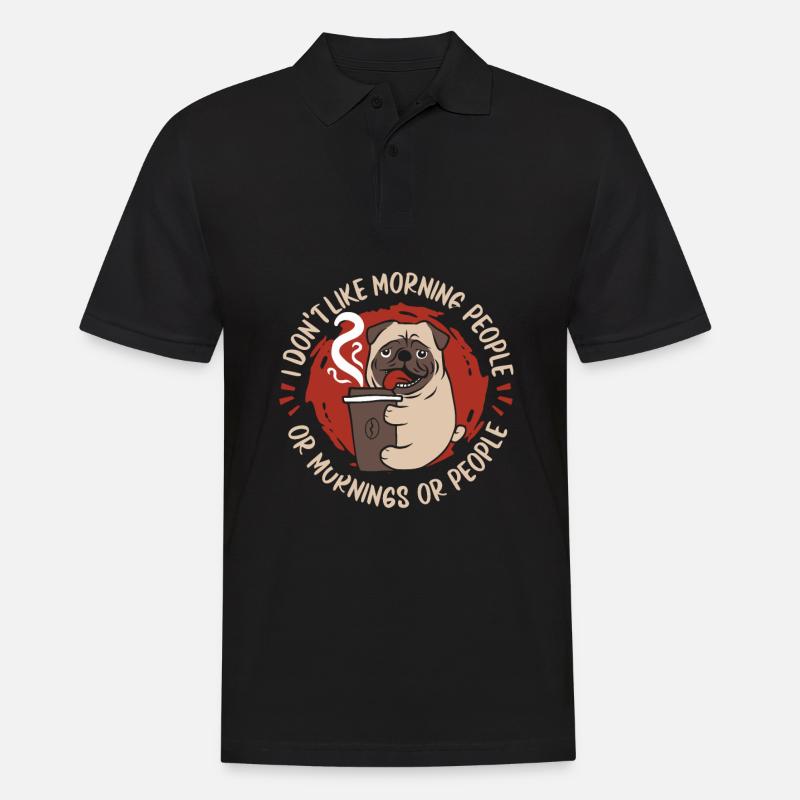 Mops Hund - Männer Poloshirt - Schwarz