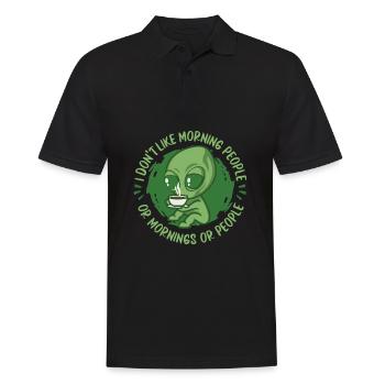 Alien Außerirdischer - Männer Poloshirt - Schwarz - Vorne - Kai (181cm)