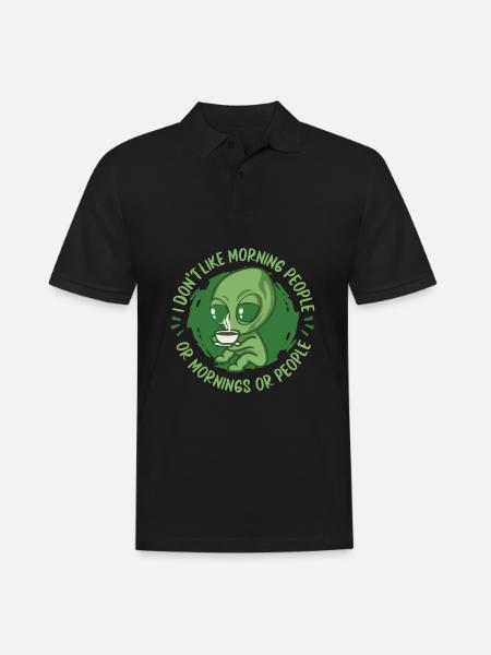 Alien Außerirdischer - Männer Poloshirt - Schwarz