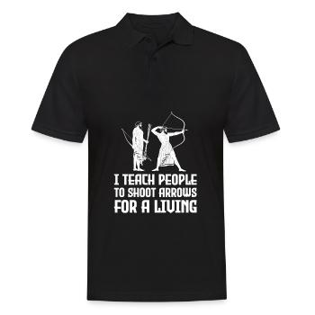 Bogenschütze Bogensport Pfeil Bogen Bogenschießen - Männer Poloshirt - Schwarz - Vorne - Kai (181cm)