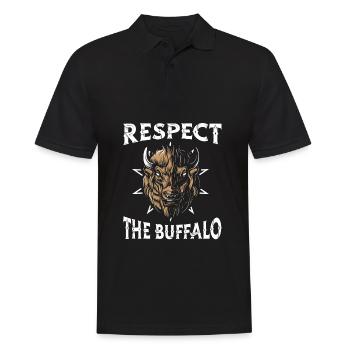 American Bison Buffalo - Men's Polo Shirt - black - Front - Kai (181cm)