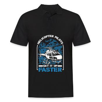 Helikopter Hubschrauber Pilot Heli - Männer Poloshirt - Schwarz - Vorne - Kai (181cm)