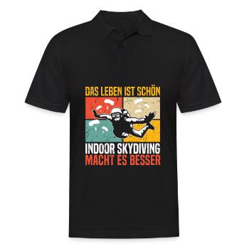 Indoor Skydiving - Men's Polo Shirt - black - Front - Kai (181cm)