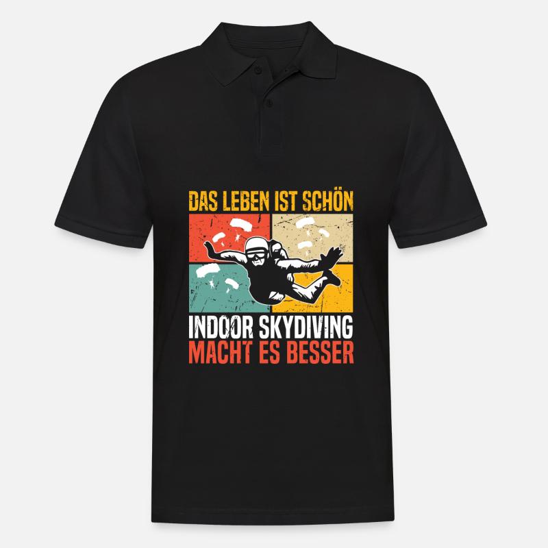 Indoor-Skydiving - Männer Poloshirt - Schwarz