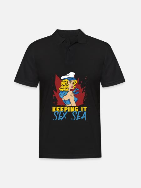 Seglen Segelboot Segler - Männer Poloshirt - Schwarz