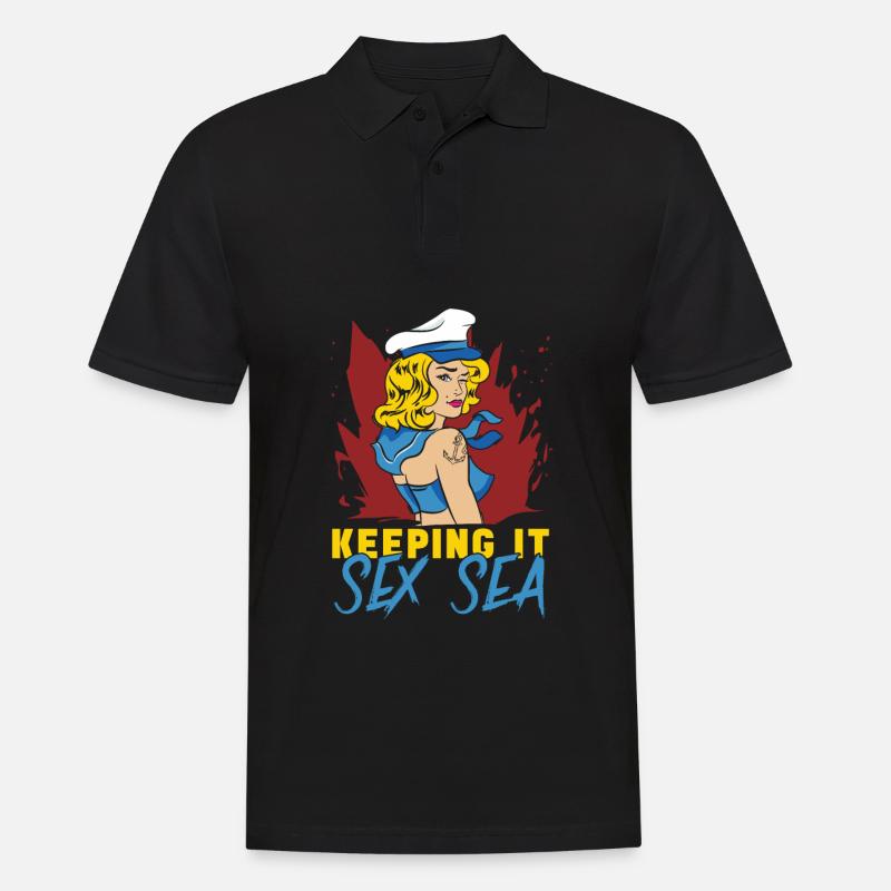 Seglen Segelboot Segler - Männer Poloshirt - Schwarz