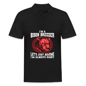 American Bison Buffalo - Men's Polo Shirt - black - Front - Kai (181cm)