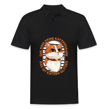 Katze Mietzekatze Hauskatze - Männer Poloshirt - Schwarz - Vorne - Kai (181cm)