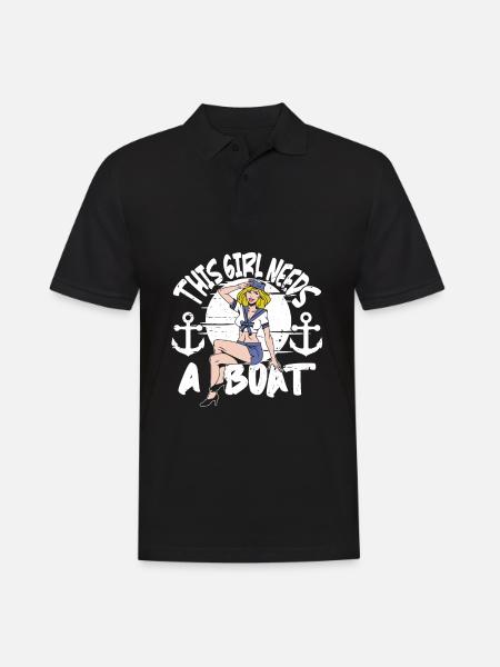 Seglen Segelboot Segler - Männer Poloshirt - Schwarz
