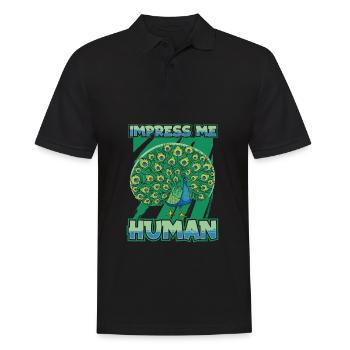 Peacock Bird - Men's Polo Shirt - black - Front - Kai (181cm)