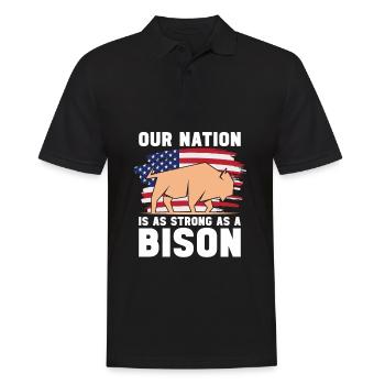 American Bison Buffalo - Men's Polo Shirt - black - Front - Kai (181cm)